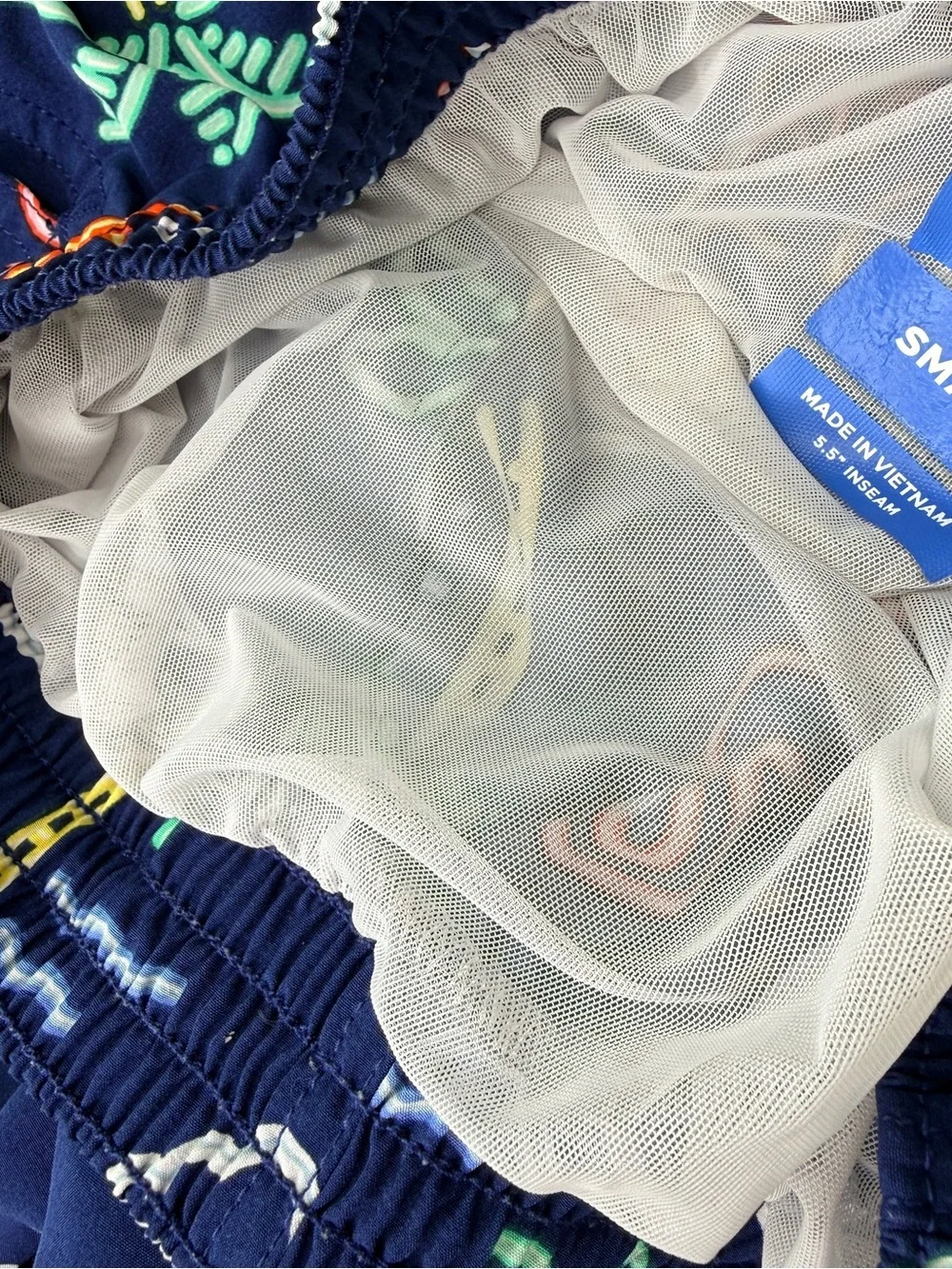 chubbies Navy Neon Tropical Swim Trunks